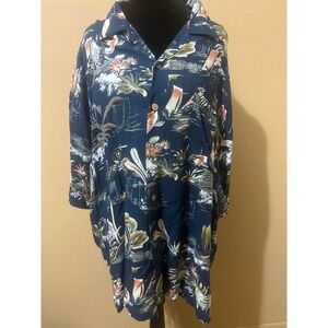 VTG Tommy Bahama Golf Hawaiian Graphic Shirt Tropical Resort Vacation Beach Sz L